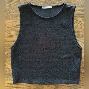 Zara Black Crop Top - Size: M